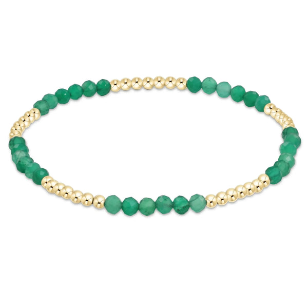 enewton Blissful Pattern 2.5mm Gold Bead Bracelet with Green Onyx