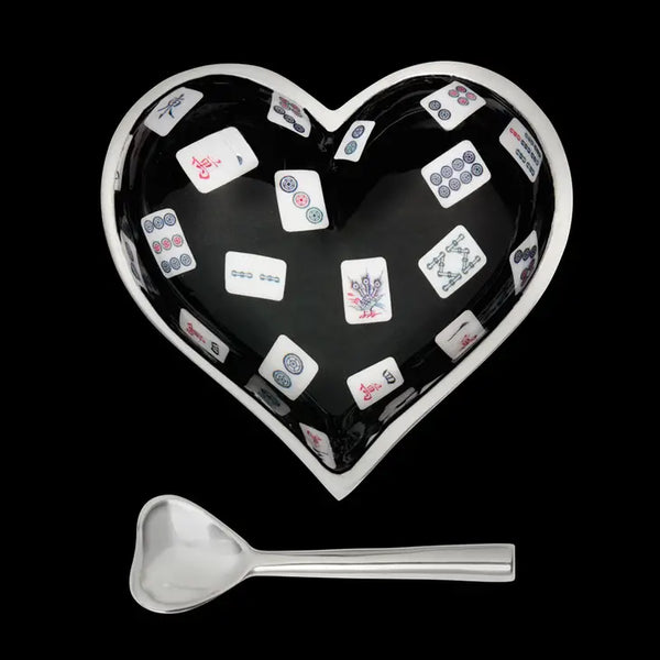 Inspired Generations Happy Mah Jong Heart with Heart Spoon