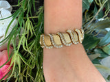 Erin Knight Designs Vintage Brushed Gold and Rhinestone Bracelet