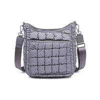 Sol and Selene Aura - Quilted Nylon Puffer Crossbody Handbag in Grey