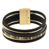 Origin Multi Row Bracelet - Printed Leather, Solid Leather and Metal