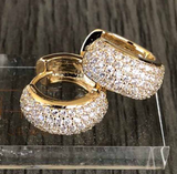 Theia 5-row Brilliant Micro Pave Huggie Hoop Earrings