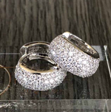 Theia 5-row Brilliant Micro Pave Huggie Hoop Earrings