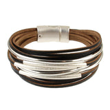 Origin Leather and Metal 12-Row Bracelet