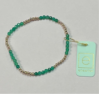 enewton Blissful Pattern 2.5mm Gold Bead Bracelet with Green Onyx