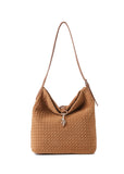 Haute Shore Sandy Hobo Handbag in Woven Saddle Faux Suede
