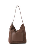 Haute Shore Sandy Hobo Handbag in Woven Chocolate Faux Suede