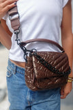 Betty Quilted Puffer Flap Crossbody Handbag