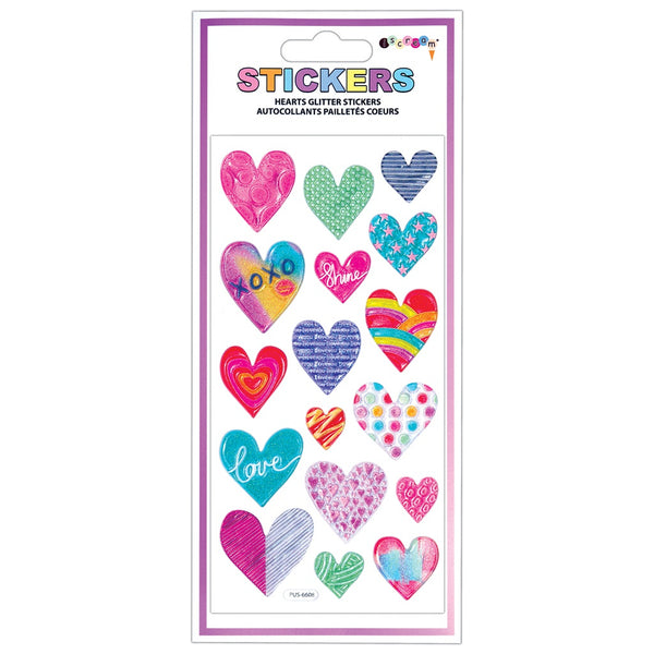 Iscream Hearts Glitter Stickers