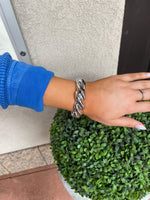 Jason Rose Ribbed Chain Hinged Bangle Bracelet