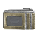 ILI Flat Card Case Wallet in Silver/Gold Metallic