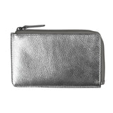 ILI Flat Card Case Wallet in Silver/Gold Metallic