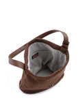 Haute Shore Sandy Hobo Handbag in Woven Chocolate Faux Suede