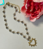 Lula 'n' Lee Jessie Pyrite and Heart Necklace