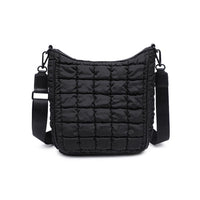 Sol and Selene Aura - Quilted Nylon Puffer Crossbody Handbag in Black