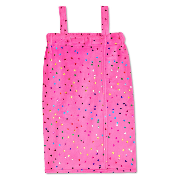 Iscream Plush Spa Wrap Pink Foil Hearts