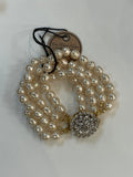 Erin Knight Designs Vintage 1950's Richelieu Pearl and Rhinestone Bracelet