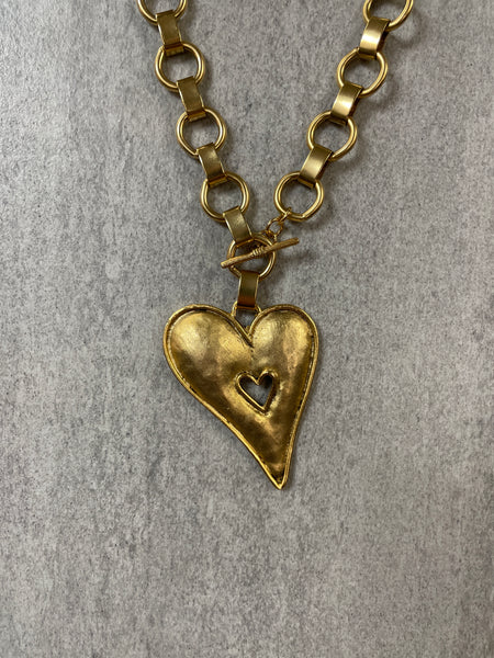 Yochi Gionee Vintage Heart Pendant Necklace