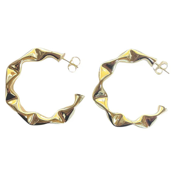 Sheila Fajl Large Wrinkled Hoop Earrings