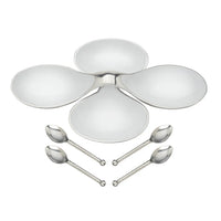 Inspired Generations White Helix Bowls with 4 Simple Spoons