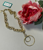 Lula 'n' Lee Janice Crystal Accent Circle Drop Necklace