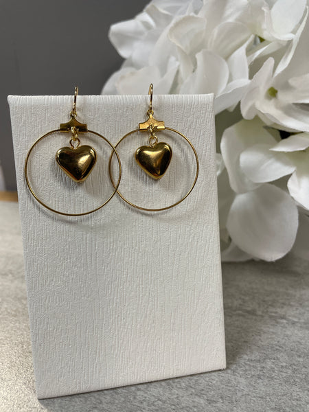 Yochi Circle Heart Earring