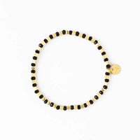 Ink + Alloy Louise Crystal Stretch Bracelet Black + Gold
