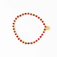 Ink + Alloy Louise Crystal Stretch Bracelet Red + Gold