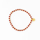 Ink + Alloy Louise Crystal Stretch Bracelet Red + Gold