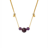 &Livy HyeVibe Multi Gemstones Necklace - Amethyst on Gold