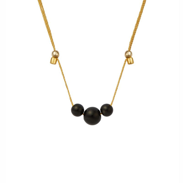 &Livy HyeVibe Multi Gemstone Necklace - Black Onyx on Gold