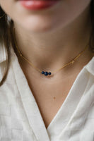 &Livy HyeVibe Multi Gemstone Necklace - Blue Sodalite on Gold