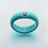 Casual Carats Classic Aqua Blue (Turquoise) Silicone and Diamond Band