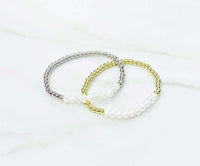 iishii Designs Fresh Water Pearl and Gold Bead Bracelet
