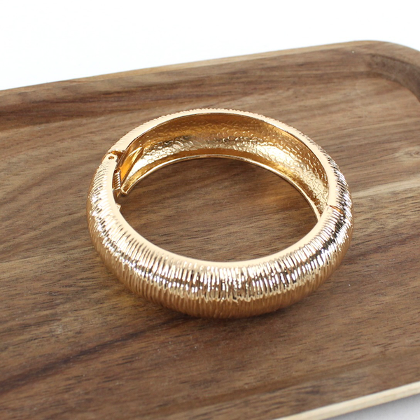 Persuasion Textured Hinged Bangle Bracelet