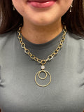 Lula 'n' Lee Janice Crystal Accent Circle Drop Necklace