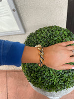 Jason Rose Ribbed Chain Hinged Bangle Bracelet