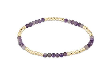 enewton Blissful Pattern 2.5mm Gold Bead Bracelet with Amethyst