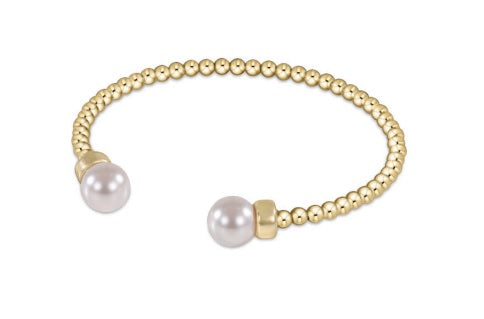 enewton Classic Gold 3mm Bead Cuff Bracelet - Pearl