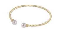 enewton Classic Gold 2mm Bead Cuff Bracelet - Pearl