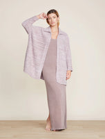 Barefoot Dreams CozyChic® Collared Poncho in Pewter/Silver