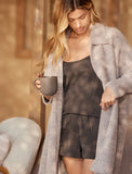 Barefoot Dreams CozyChic® Collared Poncho in Pewter/Silver