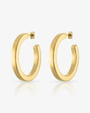 Elizabeth and Rose Melinda Square Edge Waterproof Hoop Earrings