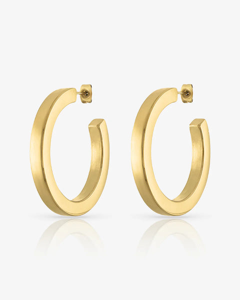 Elizabeth and Rose Melinda Square Edge Waterproof Hoop Earrings