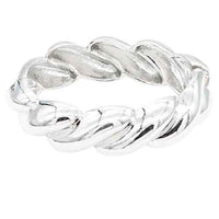 Jason Rose Ribbed Chain Hinged Bangle Bracelet