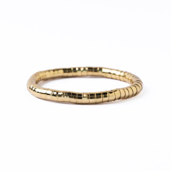 Ink + Alloy Lucille Round Bead Stretch Bracelet Gold