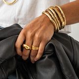 Ink + Alloy Lucille Round Bead Stretch Bracelet Gold