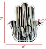 Margo Rebecca Acrylic Large Hamsa in Black and White Drip