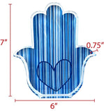 Margo Rebecca Acrylic Large Hamsa in Shades of Blue Drip