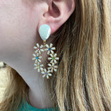 Shiver + Duke Lauren Crystal and Pearl Earrings